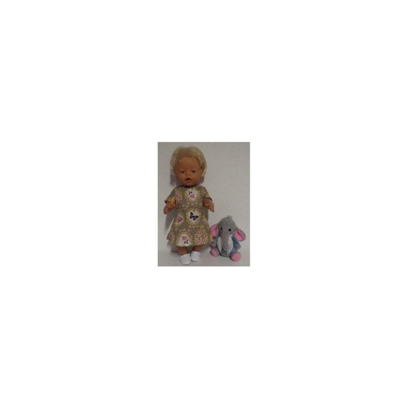 jurk bruin engel baby born 43cm