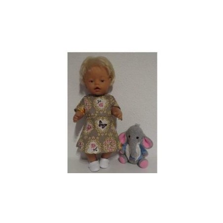jurk bruin engel baby born 43cm