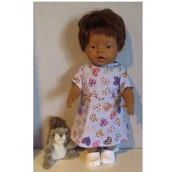 jurk blauw hartjes baby born 43cm