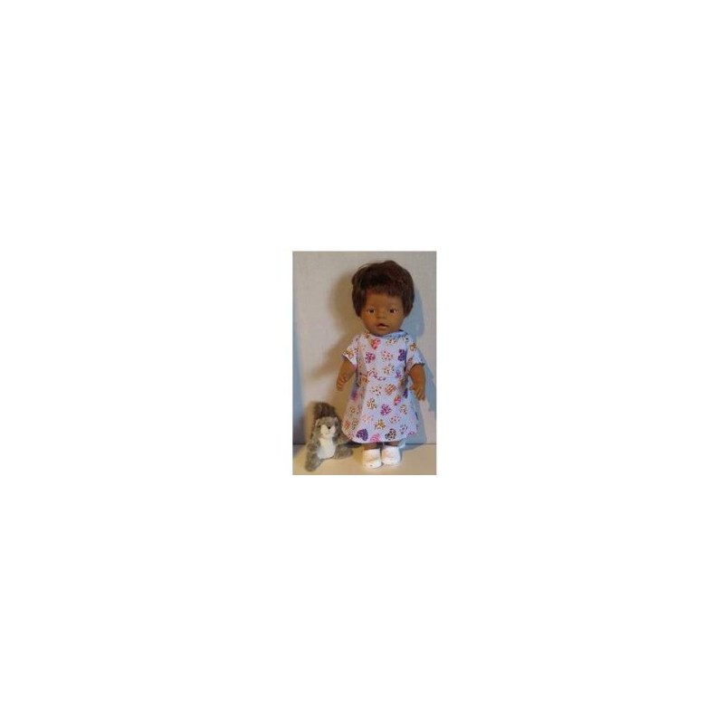 jurk blauw hartjes baby born 43cm