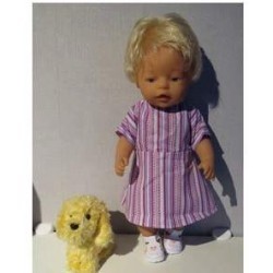 jurk lila gestreept baby born 43cm