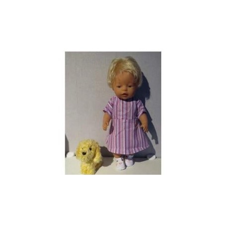 jurk lila gestreept baby born 43cm