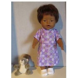 jurk lila gebloemd baby born 43cm