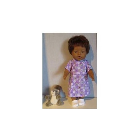 jurk lila gebloemd baby born 43cm