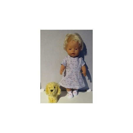 jurk grijs roosjes  baby born 43cm