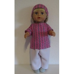 complete set lila met bloemen roze baby born 43cm