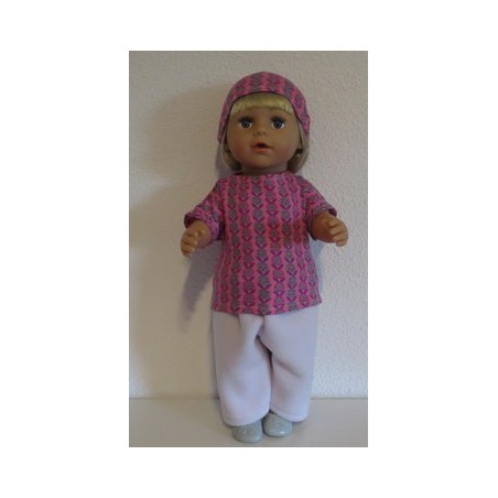 complete set lila met bloemen roze baby born 43cm
