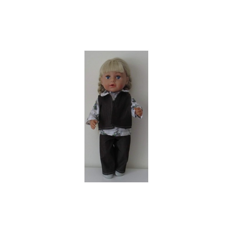 jeans broek setje tracktor baby born 43cm