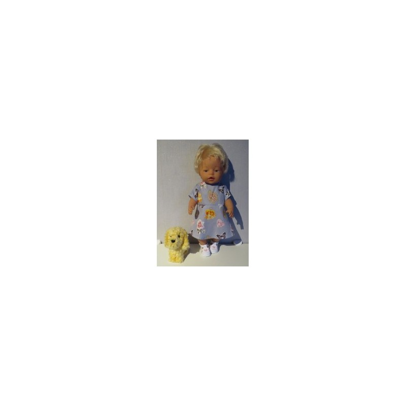 jurk grijs engel baby born 43cm