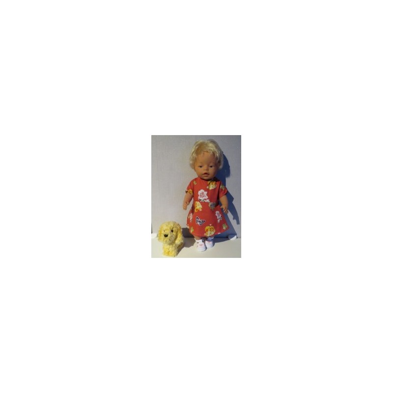 jurk rood engel baby born 43cm
