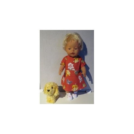 jurk rood engel baby born 43cm