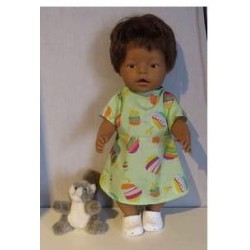 jurk groen met appels baby born 43cm