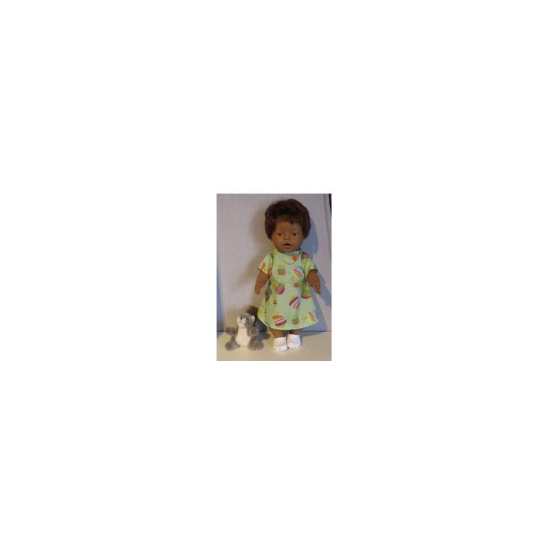 jurk groen met appels baby born 43cm