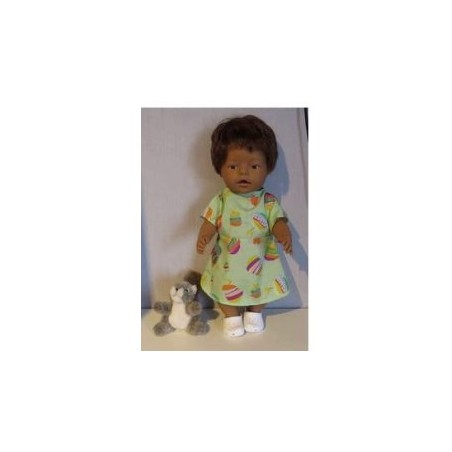 jurk groen met appels baby born 43cm