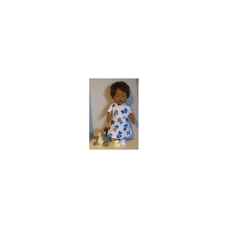 jurk vossen blauw baby born 43cm