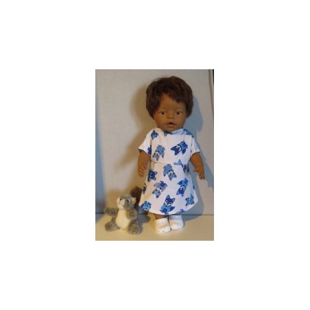 jurk vossen blauw baby born 43cm