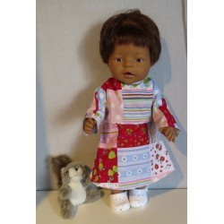 jurk rood geblokt baby born 43cm