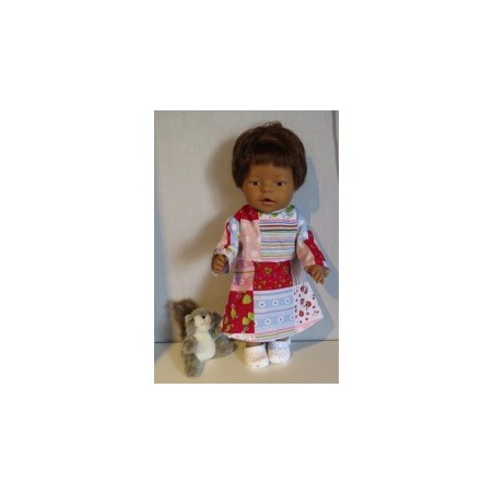 jurk rood geblokt baby born 43cm