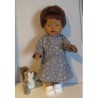 jurk donker blauw geruit baby born 43cm
