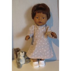 jurk bruin geruit baby born 43cm