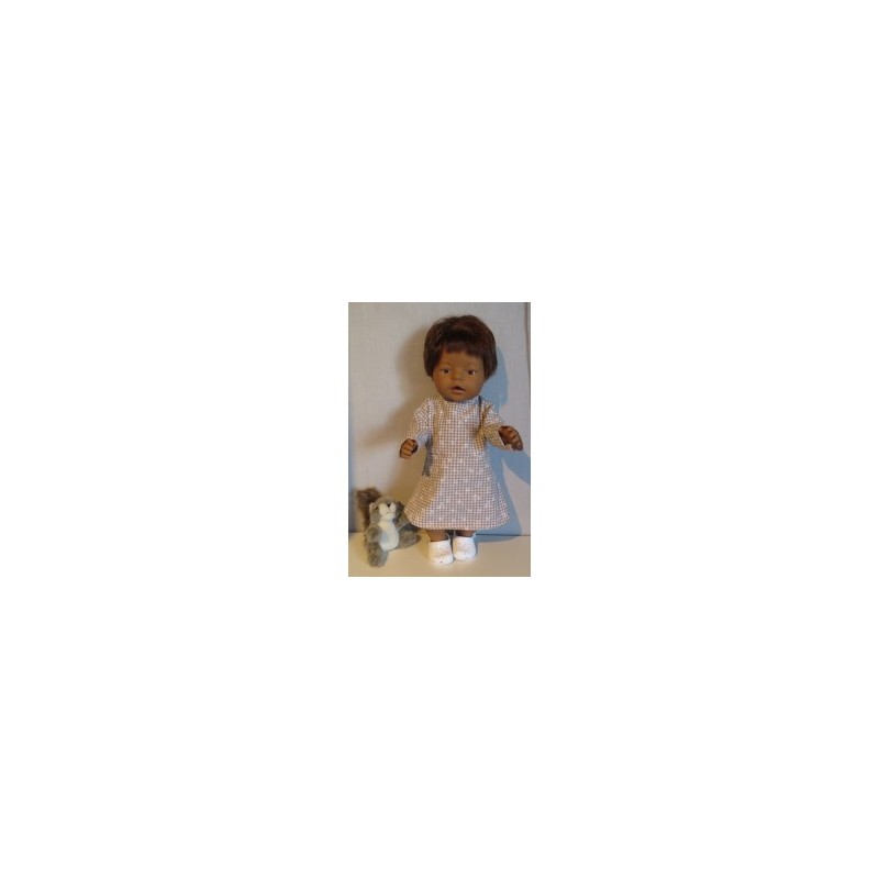 jurk bruin geruit baby born 43cm