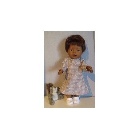 jurk bruin geruit baby born 43cm