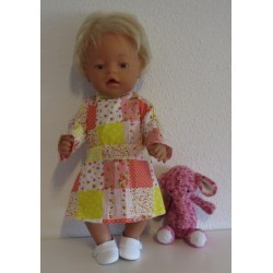 jurk geel geblokt baby born 43cm