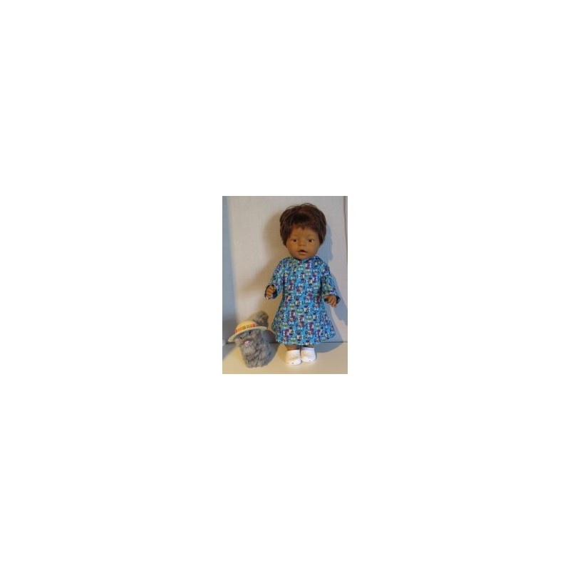 jurk blauw uilen baby born 43cm