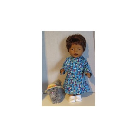 jurk blauw uilen baby born 43cm
