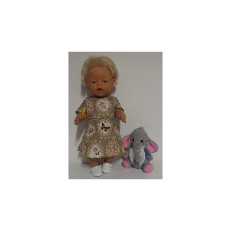 jurk bruin engel baby born 43cm