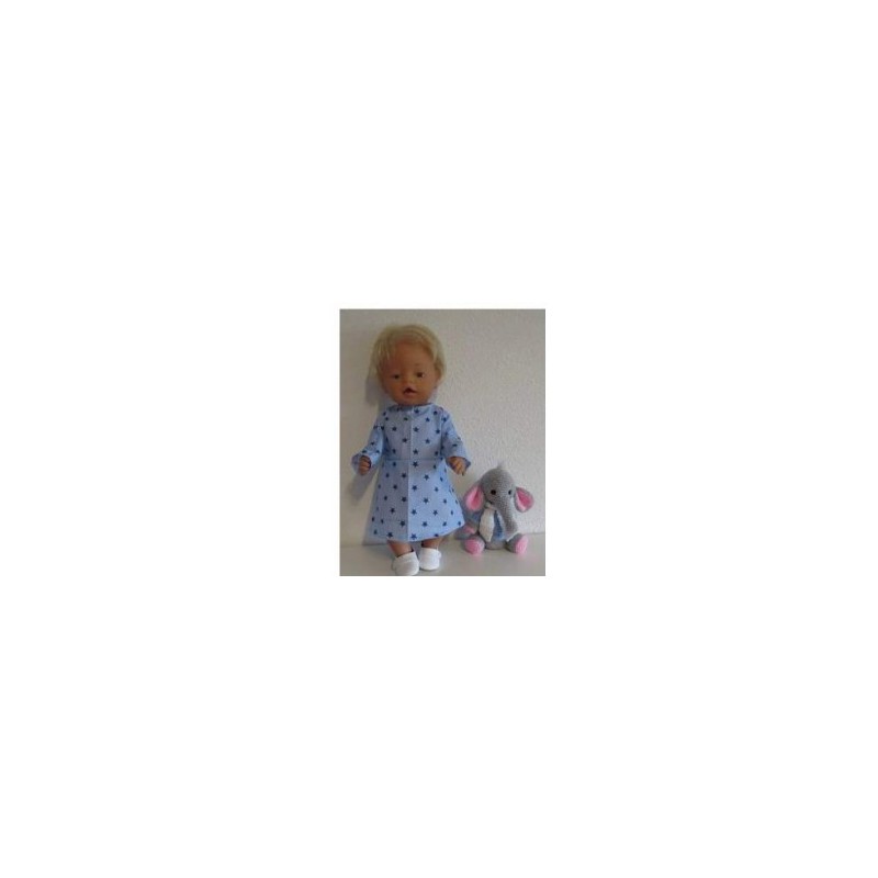 jurk blauw met sterren blauw baby born 43cm
