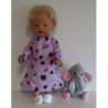 jurk paars stippen met kabouters baby born 43cm