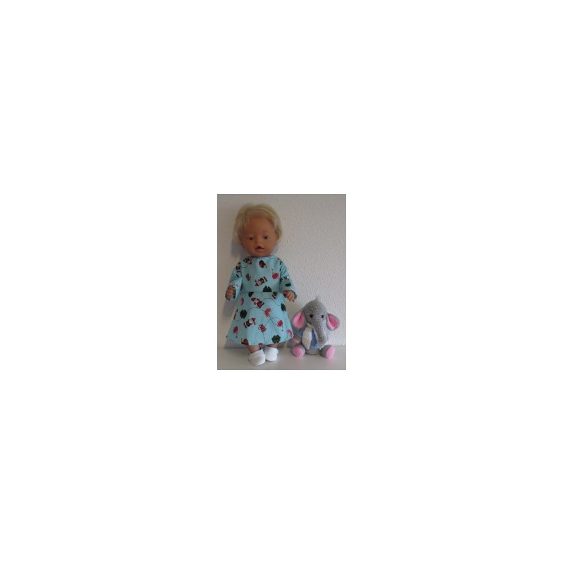 jurk stippen met kabouters baby born 43cm