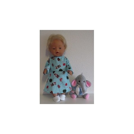 jurk stippen met kabouters baby born 43cm