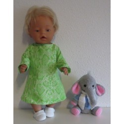 jurk groen slangen print baby born 43cm