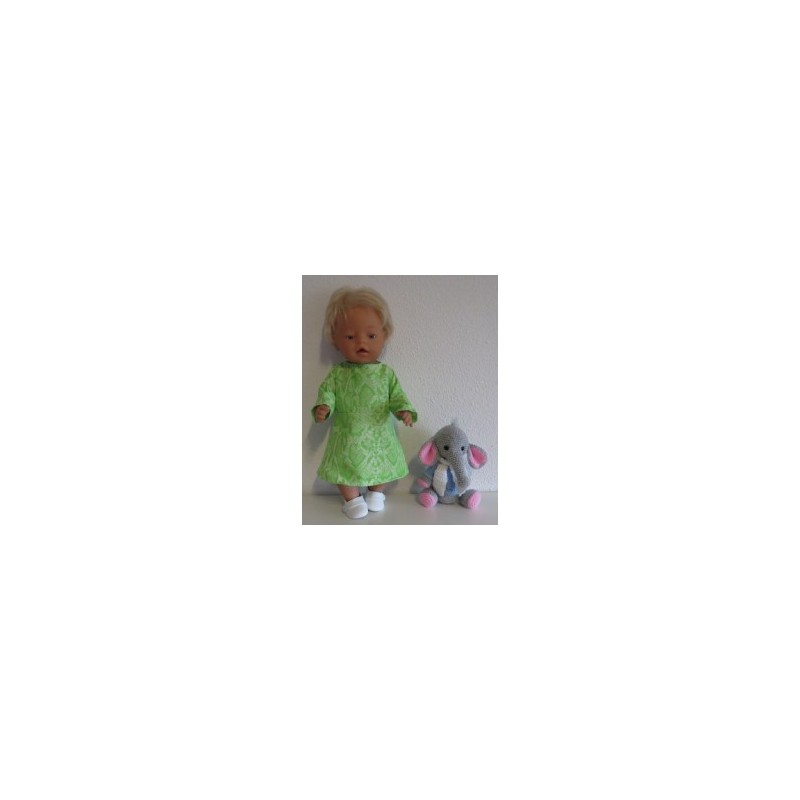 jurk groen slangen print baby born 43cm