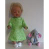 jurk groen slangen print baby born 43cm