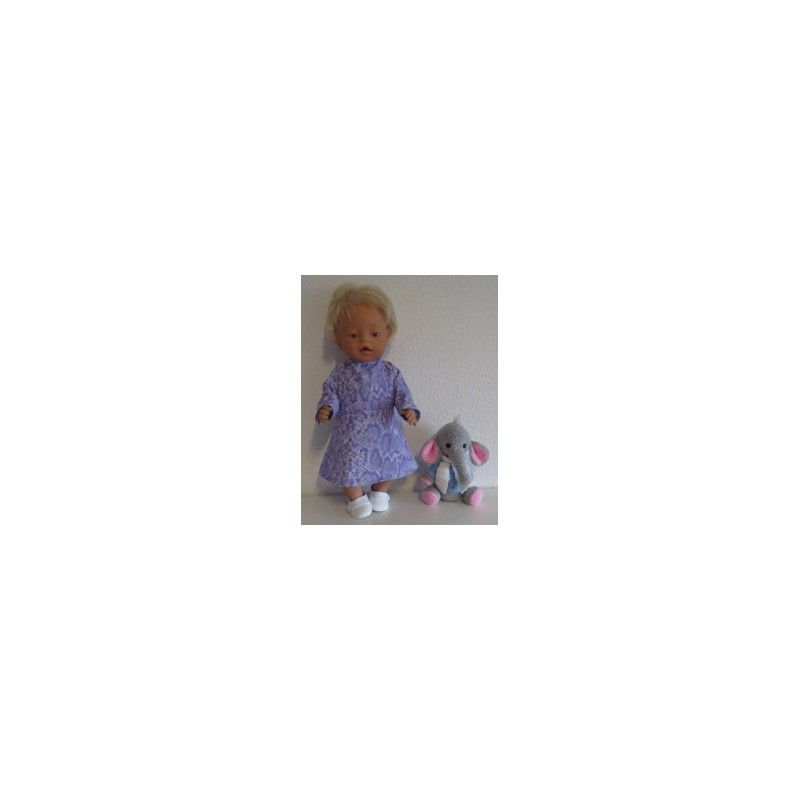jurk lila slangen print baby born 43cm