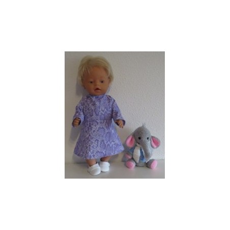 jurk lila slangen print baby born 43cm