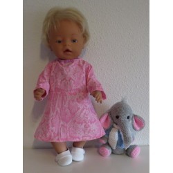 jurk roze slangen print baby born 43cm