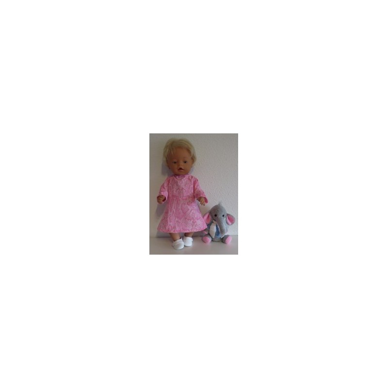 jurk roze slangen print baby born 43cm