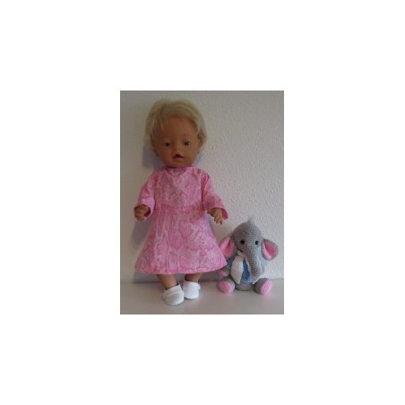jurk roze slangen print baby born 43cm