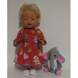 jurk rood engel baby born 43cm