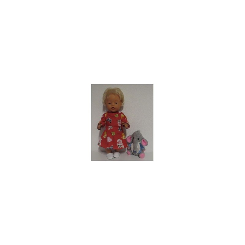jurk rood engel baby born 43cm