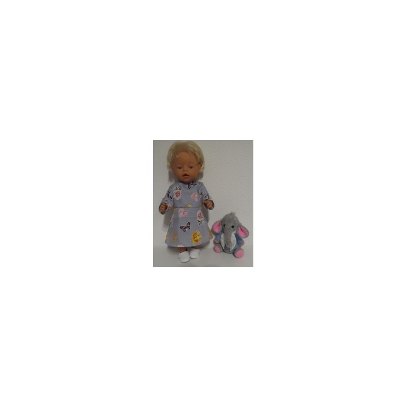 jurk grijs engel baby born 43cm