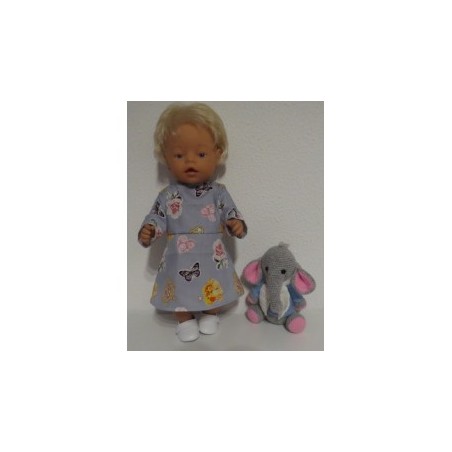 jurk grijs engel baby born 43cm