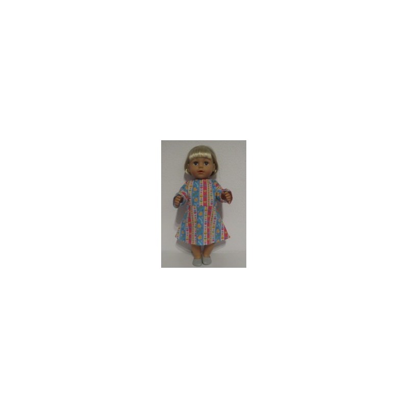 jurk blauw roze gestreept baby born 43cm
