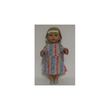 jurk blauw roze gestreept baby born 43cm