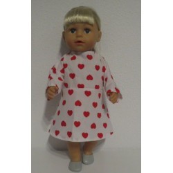 jurk rode hartjes baby born 43cm