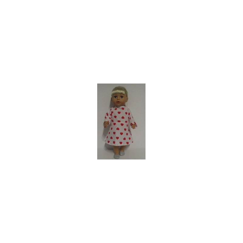 jurk rode hartjes baby born 43cm